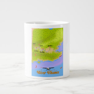 Taza De Café Gigante Mapa del río Támesis Londres Inglaterra