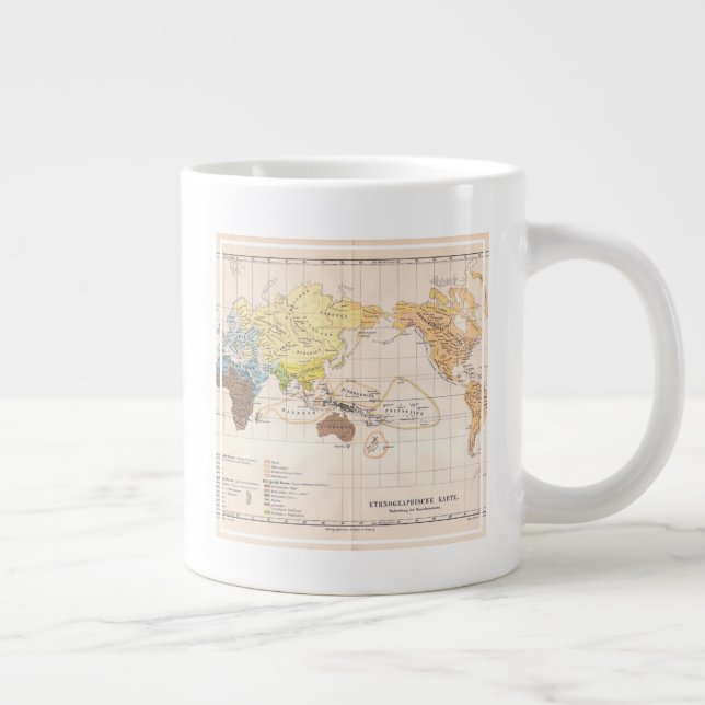 Taza De Café Gigante Mapa etnográfico del mundo (Derecha)