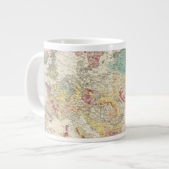 Taza De Café Gigante Mapa geológico Europa (Izquierda)