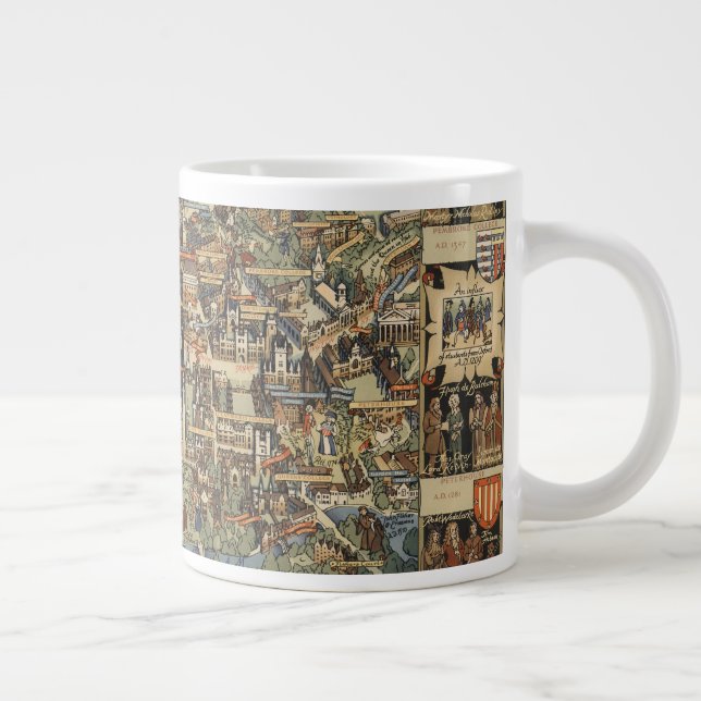 Taza De Café Gigante Mapa gráfico de Cambridge, Inglaterra (Derecha)
