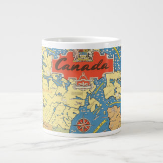 Taza De Café Gigante Mapa gráfico de Canadá - Puntos emblemáticos