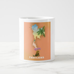 Taza De Café Gigante Mapa ilustrado de Tailandia