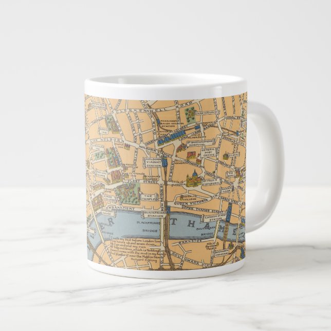 Taza De Café Gigante Mapa infantil de Londres, Inglaterra (Derecha)