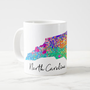 Taza De Café Gigante Mapa moderno de Carolina del Norte