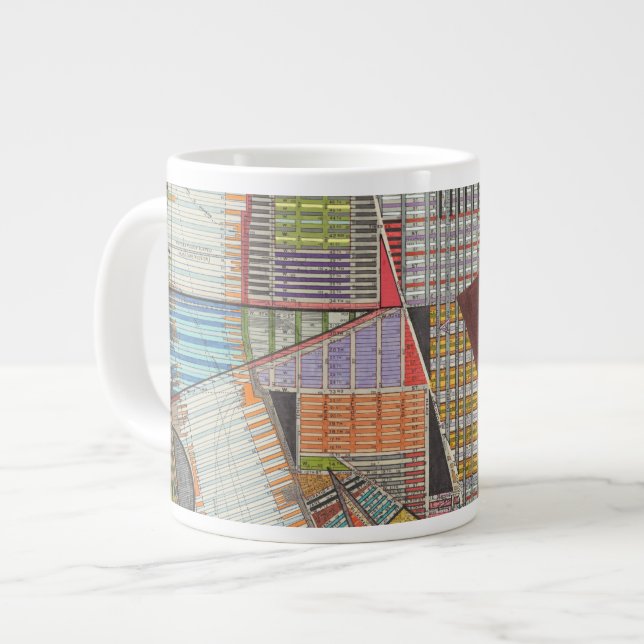 Taza De Café Gigante Mapa moderno de Nueva York II (Izquierda)