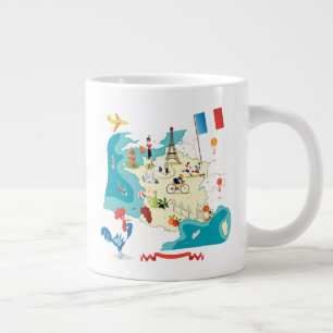Taza De Café Gigante Mapa Personalizado de Francia