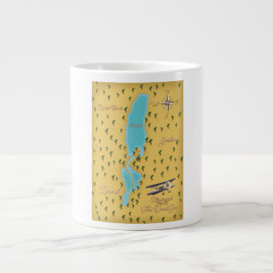 Taza De Café Gigante Mapa vintage del Mar Muerto