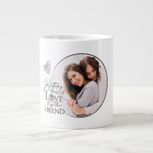 Taza De Café Gigante Marco de foto de cumpleaños minimalista para amigo