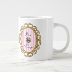 Taza De Café Gigante Marco de Lujo Barroco de Oro Rosa Press For Champa