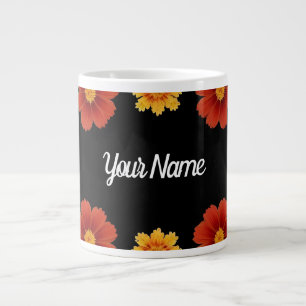 Taza De Café Gigante Marco Floral Elegante