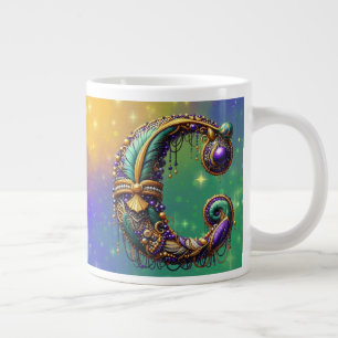 Taza De Café Gigante Mardi Gras Monograma Inicial C