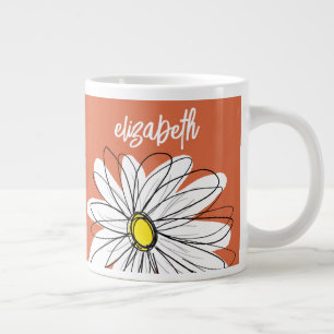 Taza De Café Gigante Margarita Caprichosa - con nombre de letra de moda