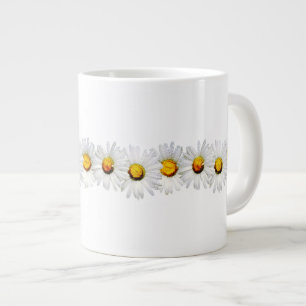 Taza De Café Gigante Margaritas blancas en la lluvia
