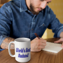 Taza De Café Gigante Marido con medio texto azul barba gigante de café