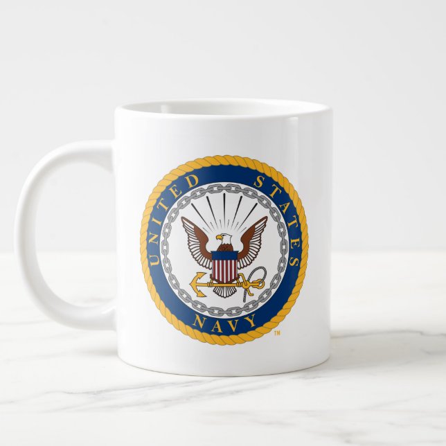Taza De Café Gigante Marina de Estados Unidos | Emblema naval (Izquierda)