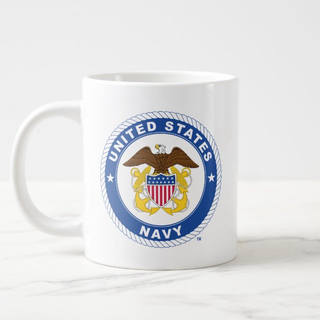 Taza De Café Gigante Marina de Estados Unidos | Oficial Escudo (Izquierda)
