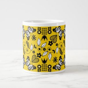 Taza De Café Gigante Mariposa Arte folclórico escandinavo