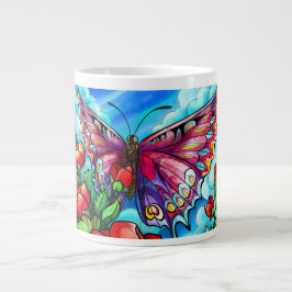 Taza De Café Gigante Mariposa con verso; Salmo 118:24