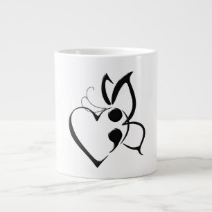 Taza De Café Gigante Mariposa de conciencia suicida Mug cardíaca semico