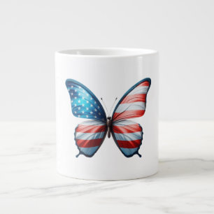 Taza De Café Gigante Mariposa de Estados Unidos/patriota 4 de julio