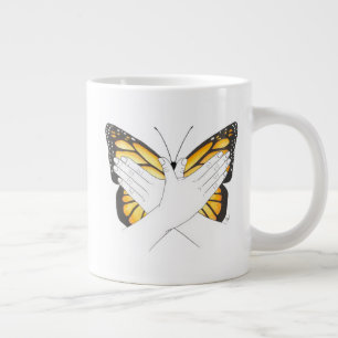 Taza De Café Gigante Mariposa de monarca en el ASL