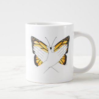 Taza De Café Gigante Mariposa de monarca en el ASL