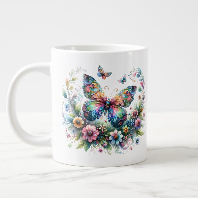 Taza De Café Gigante Mariposa - Jumbo Mug (Izquierda)