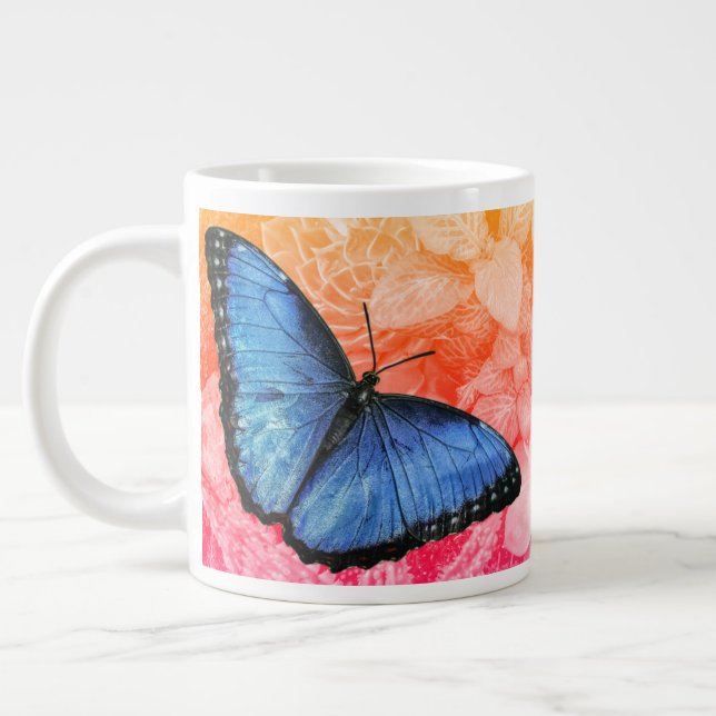Taza De Café Gigante Mariposa morfa azul (Izquierda)