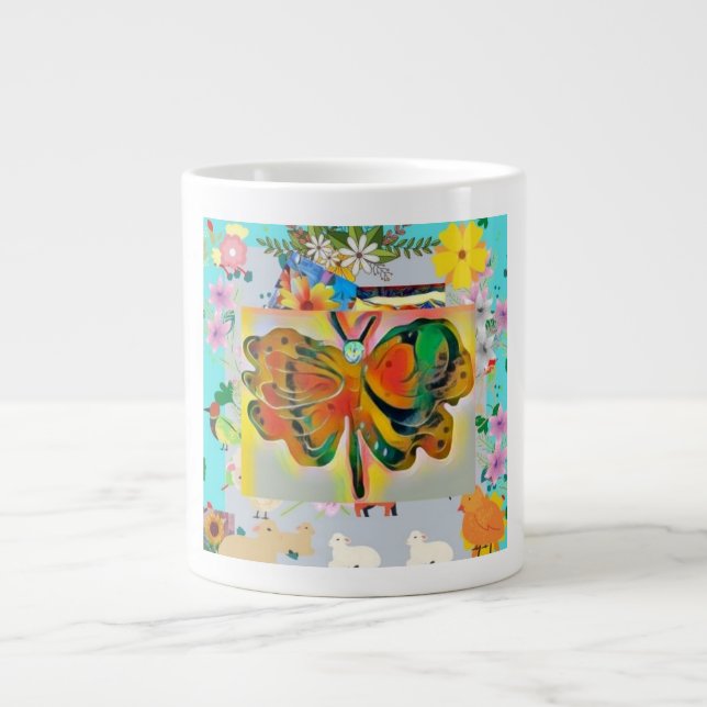 Taza De Café Gigante Mariposa Mug (Frente)