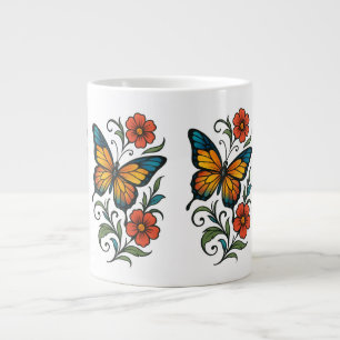 Taza De Café Gigante Mariposa Vibrante