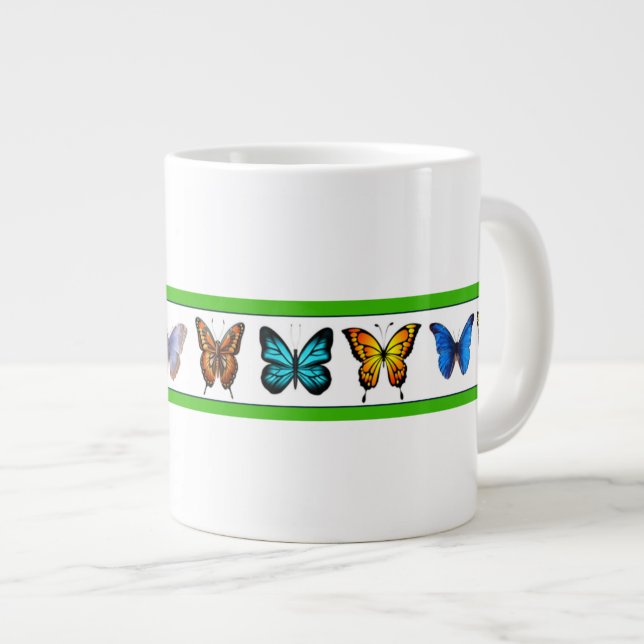 Taza De Café Gigante Mariposas azules (colección Bridget) (Derecha)