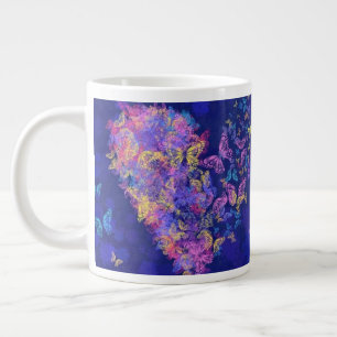 Taza De Café Gigante Mariposas cardíacas Café Mug