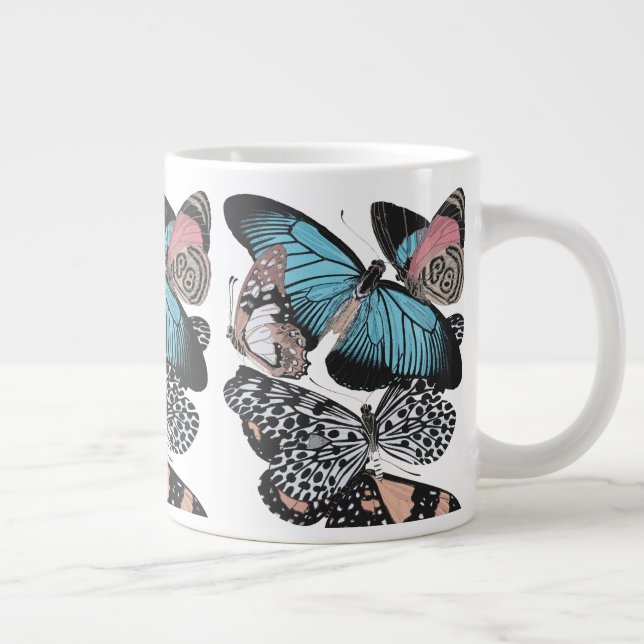 Taza De Café Gigante Mariposas de época (Derecha)