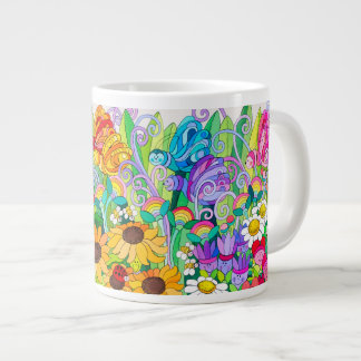 Taza De Café Gigante Mariposas del jardín de la mariquita