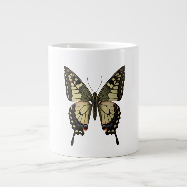 Taza De Café Gigante Mariposas en flor (Frente)