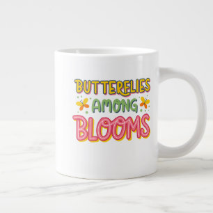 Taza De Café Gigante Mariposas entre las flores