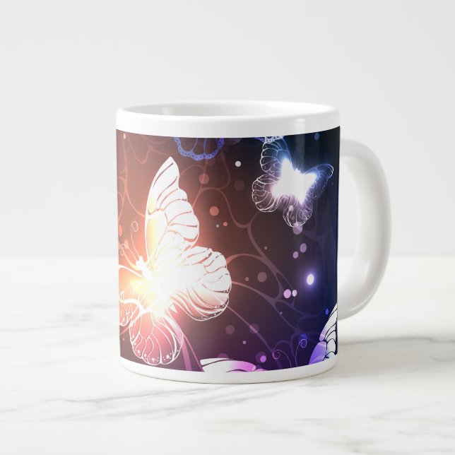 Taza De Café Gigante Mariposas nocturnas brillantes (Derecha)