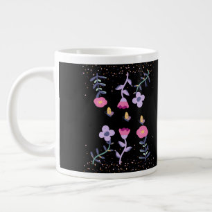 Taza De Café Gigante mariposas y flores
