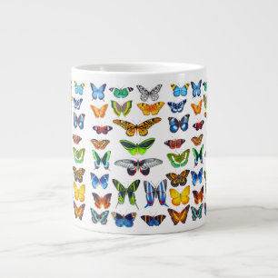Taza De Café Gigante Mariposas y polillas coloridas Arte natural