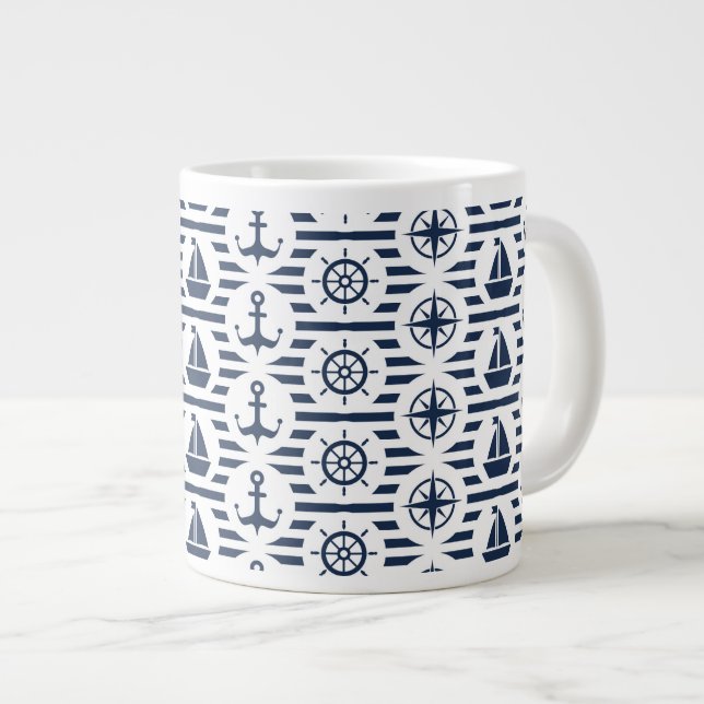Taza De Café Gigante Marítimo en modelo azul (Derecha)
