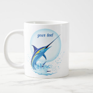 Taza De Café Gigante Marlín Azul Saltando fuera del Océano