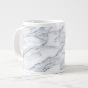 Taza De Café Gigante Mármol blanco Carrara Calacatta Textura