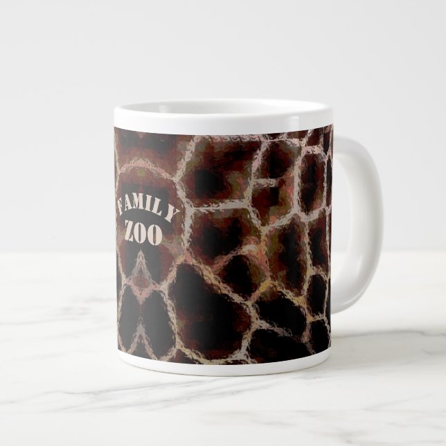 Taza De Café Gigante Marrón de impresión animal (Derecha)