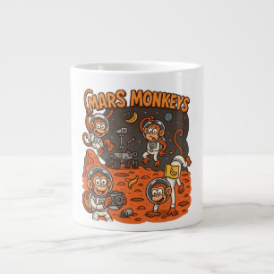 Taza De Café Gigante Mars Monkeys divertido animal