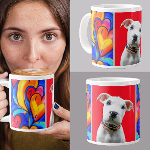 Taza De Café Gigante Mascota de perro personalizado lindo regalo de fot