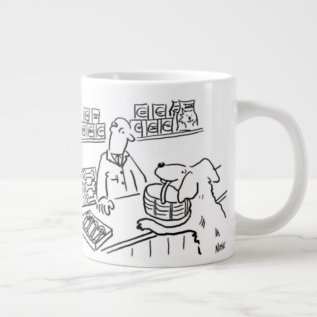 Taza De Café Gigante Mascota Shop Worker Dog Shopping (Derecha)