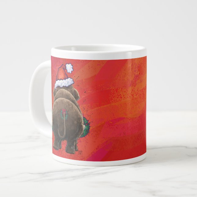 Taza De Café Gigante Mastodon festivo en rojo (Izquierda)
