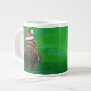 Taza De Café Gigante Mastodon festivo en verde