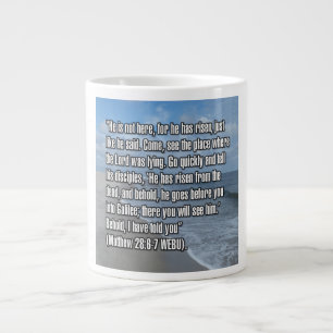 Taza De Café Gigante Mateo 28:6-7 WEBU Mug