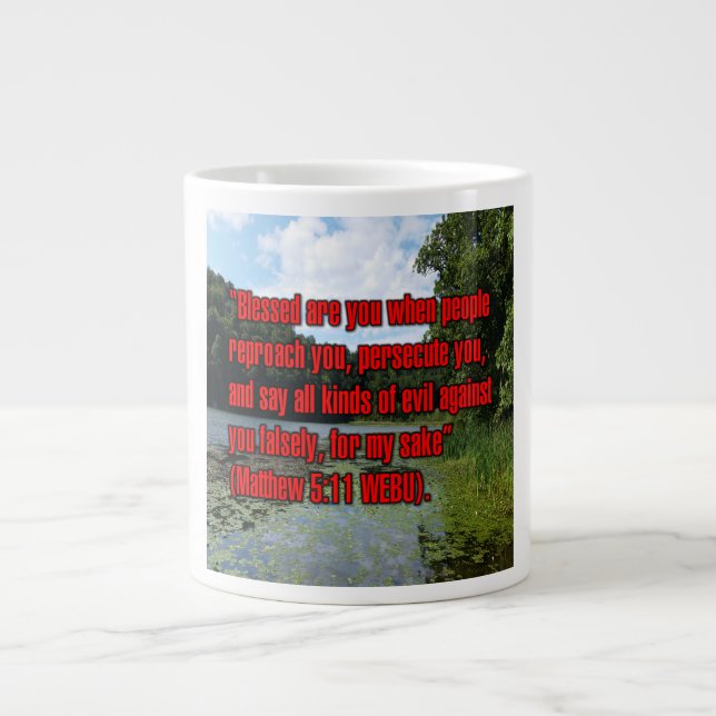 Taza De Café Gigante Mateo 5:11 WEBU Mug (Frente)